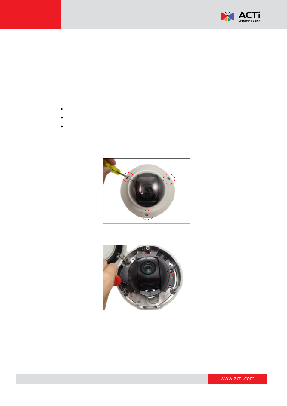 Other adjustments and accessories, How to remove / install the camera module, How to remove the camera module | How to remove the, Camera module, E 34 | ACTi B94 User Manual | Page 34 / 48