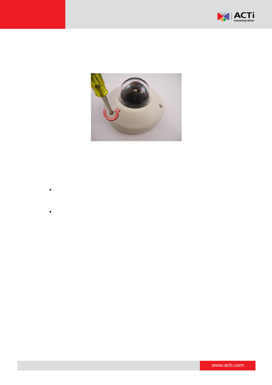Installation procedures | ACTi D91 User Manual | Page 12 / 36