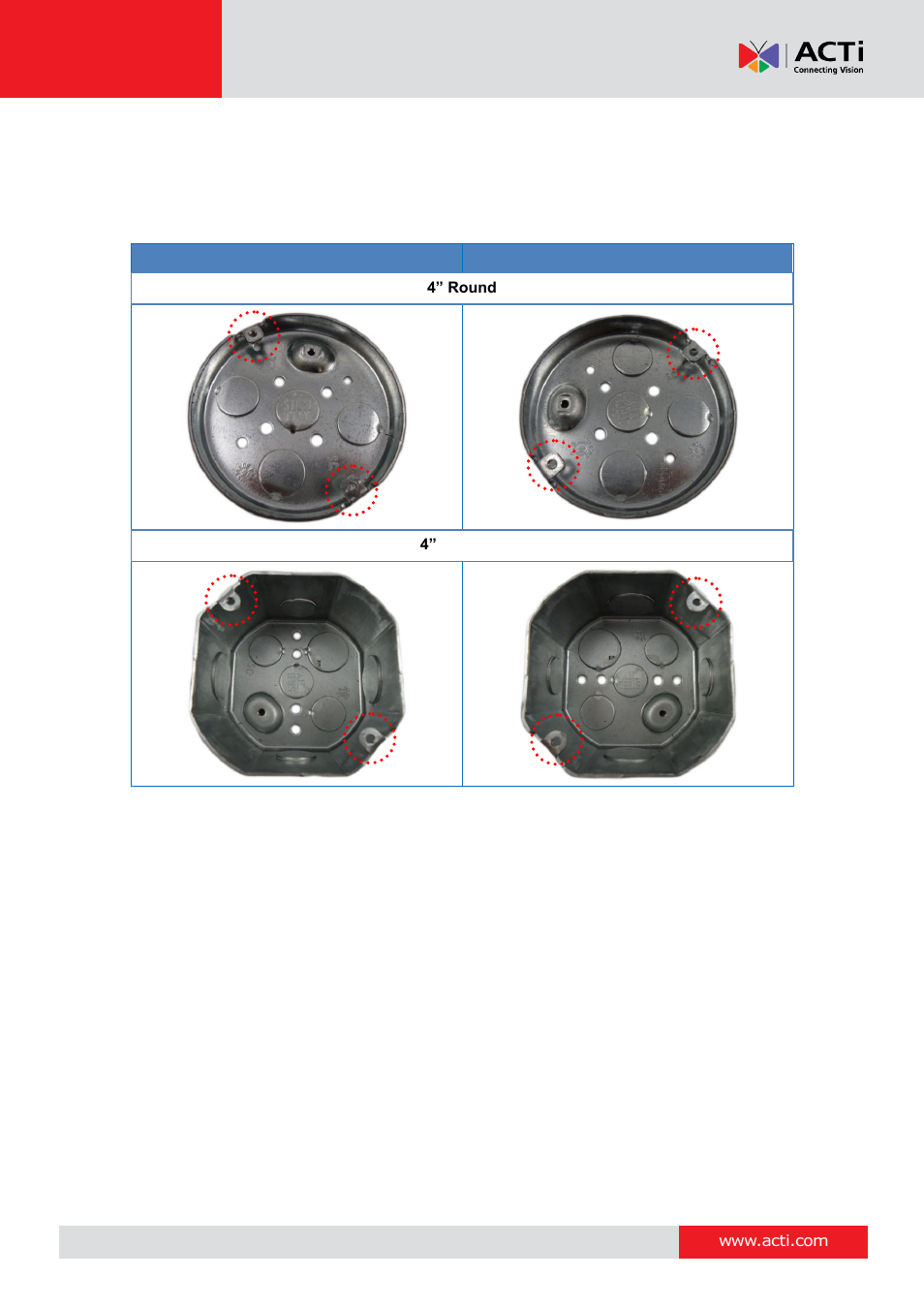 Step 1: install the gang box | ACTi D91 User Manual | Page 17 / 36