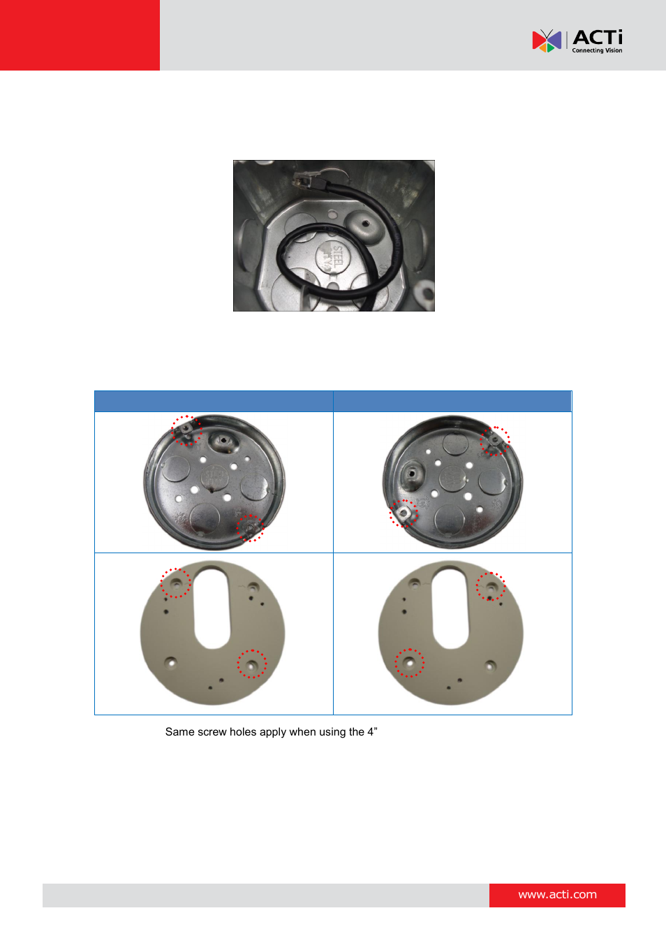 Step 2: install the gang box converter | ACTi D91 User Manual | Page 18 / 36