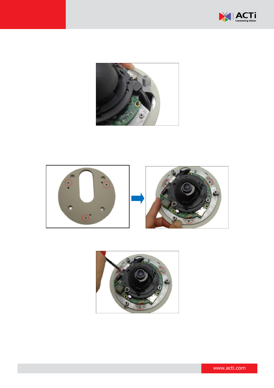 Step 3: connect the cable, Step 4: install the camera | ACTi D91 User Manual | Page 19 / 36