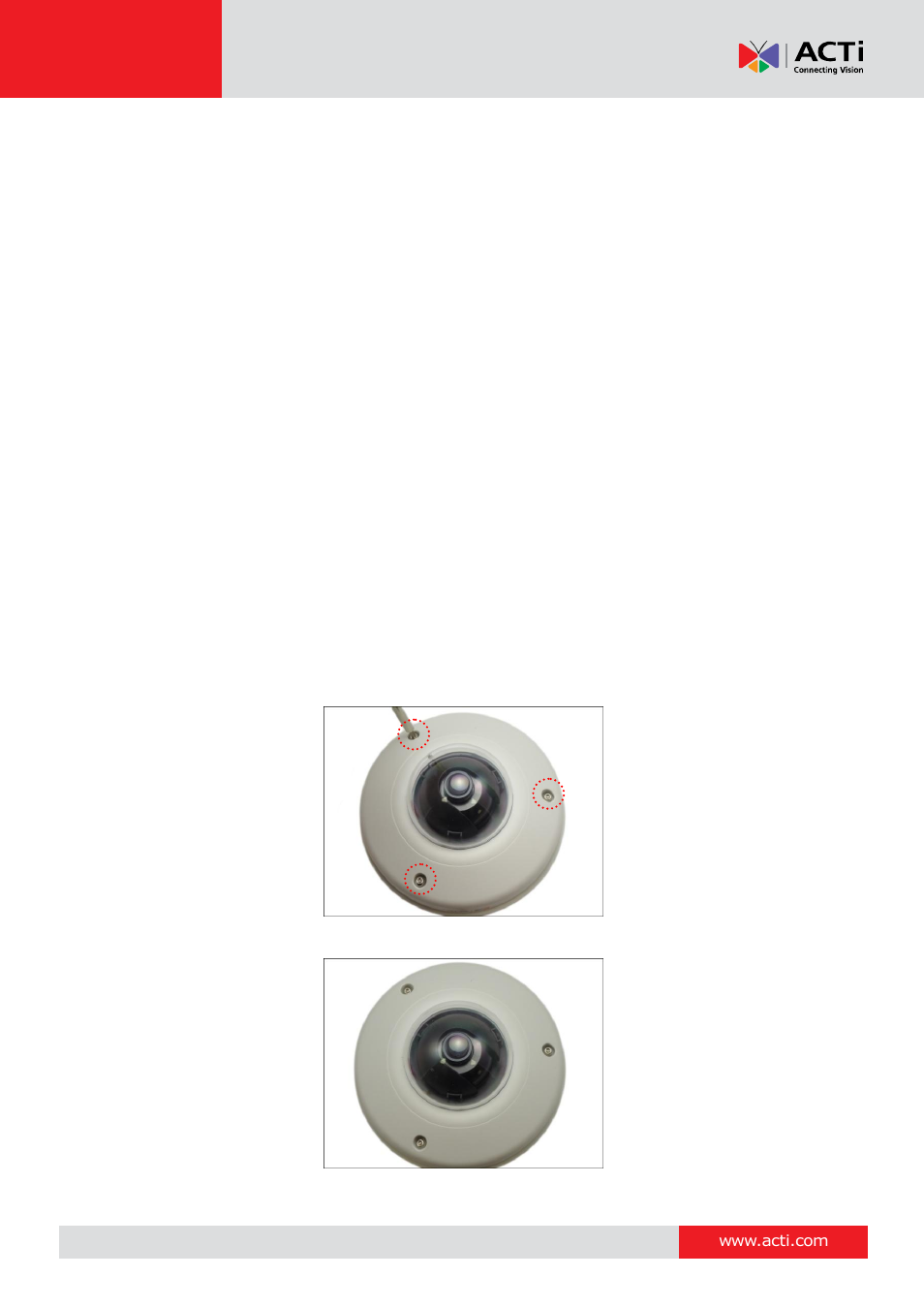 Step 5: connect to network, Step 6: access the camera live view, Step 7: adjust the viewing angle and focus | Step 8: close the dome cover | ACTi D91 User Manual | Page 20 / 36