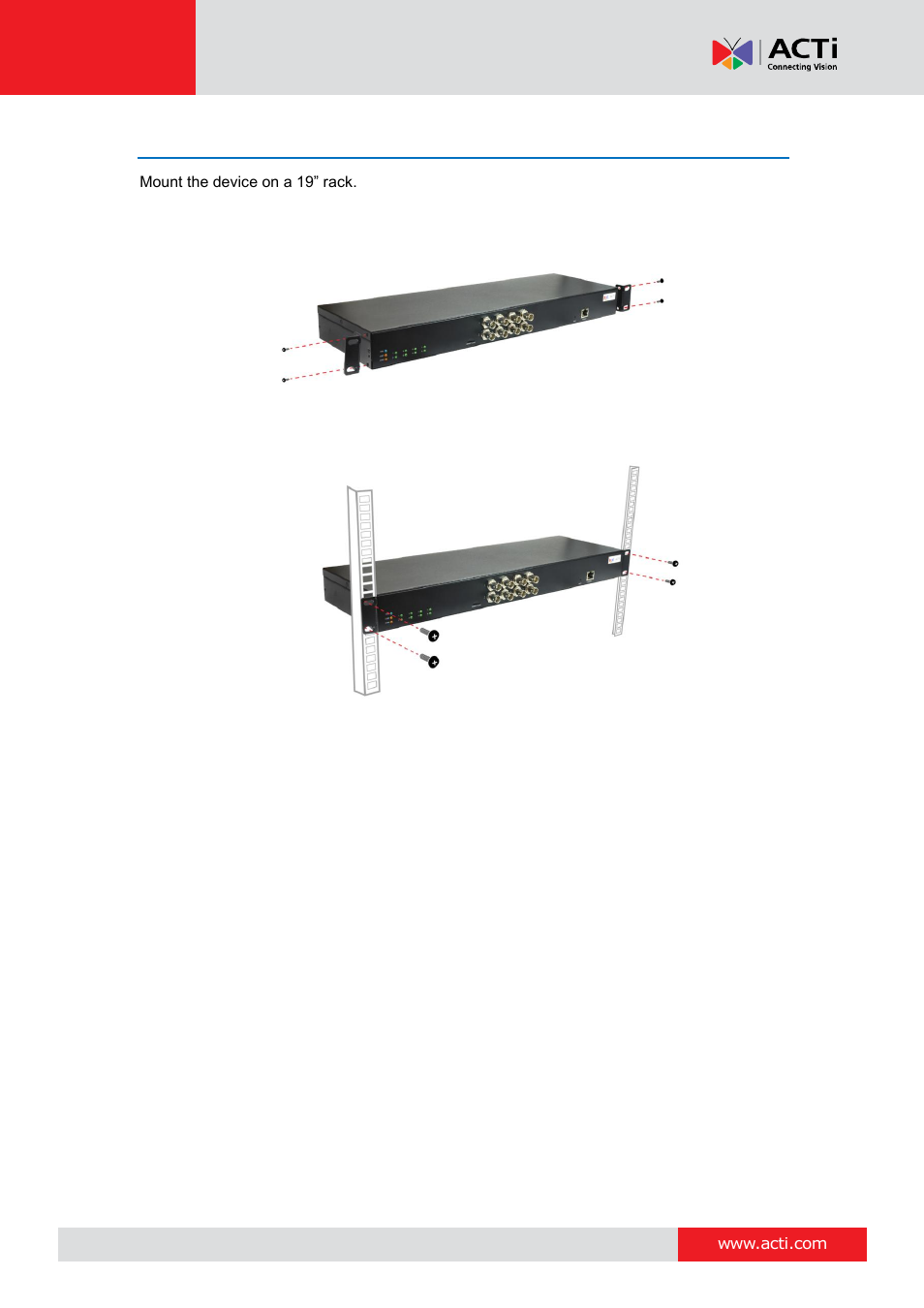 Mounting the device | ACTi V31 User Manual | Page 13 / 31