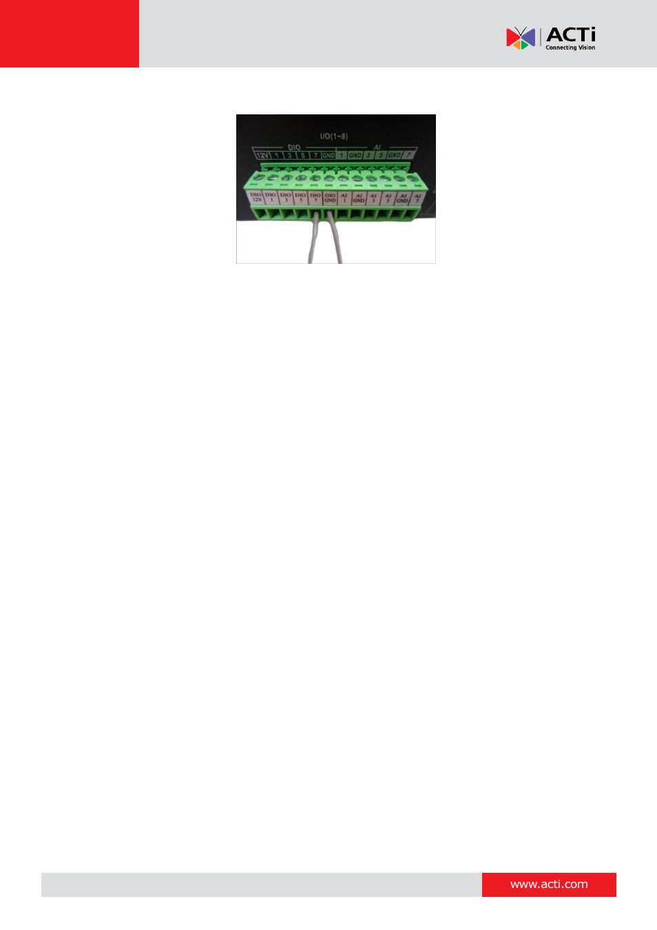 Encoder hardware manual | ACTi V31 User Manual | Page 18 / 31
