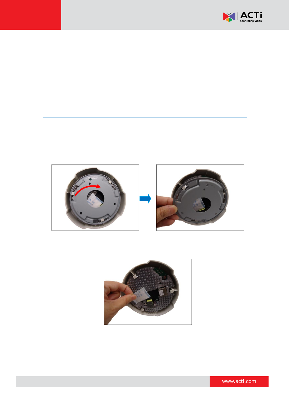 Installing the camera on a surface, Step 1: unpack the camera | ACTi D51 User Manual | Page 13 / 31