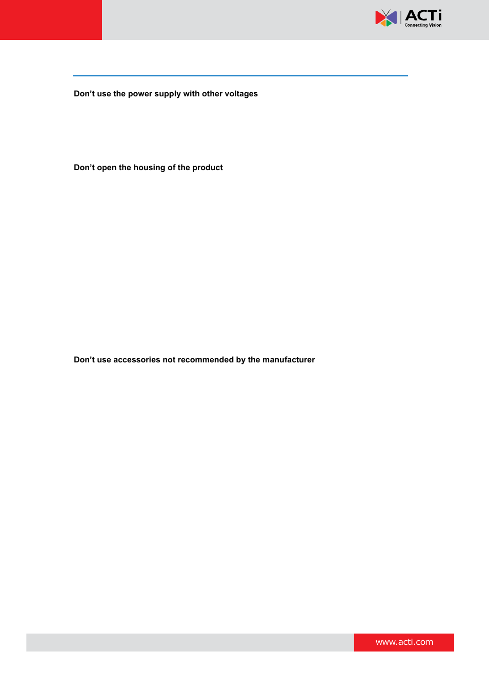 Safety instructions, Kcm-5211 hardware manual | ACTi KCM-5211 User Manual | Page 4 / 18