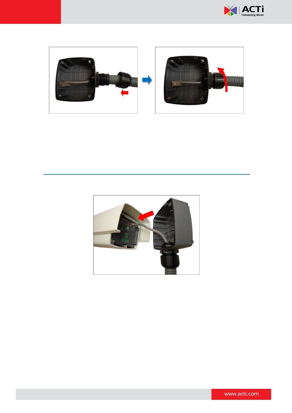 Step 3: connect the ethernet cable | ACTi KCM-5211E User Manual | Page 12 / 27