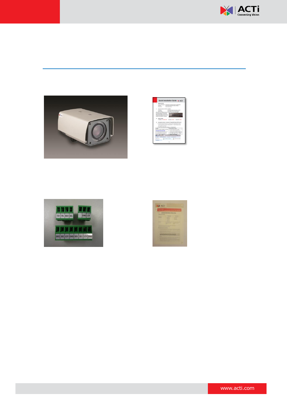 Introduction, Package contents | ACTi KCM-5211E User Manual | Page 6 / 27