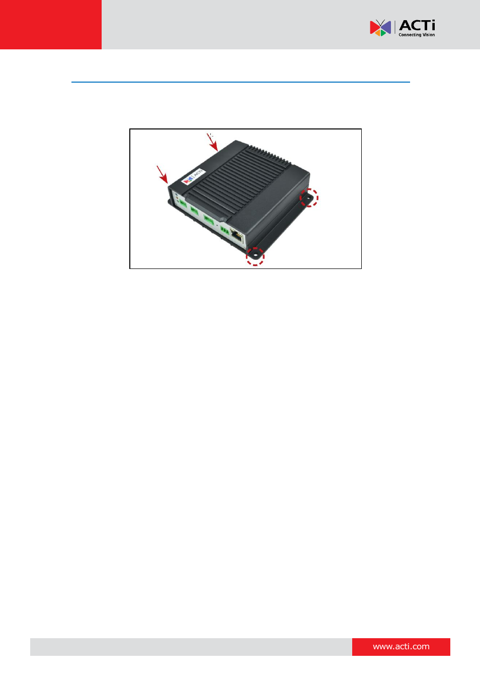 Mounting the device | ACTi V21 User Manual | Page 13 / 32