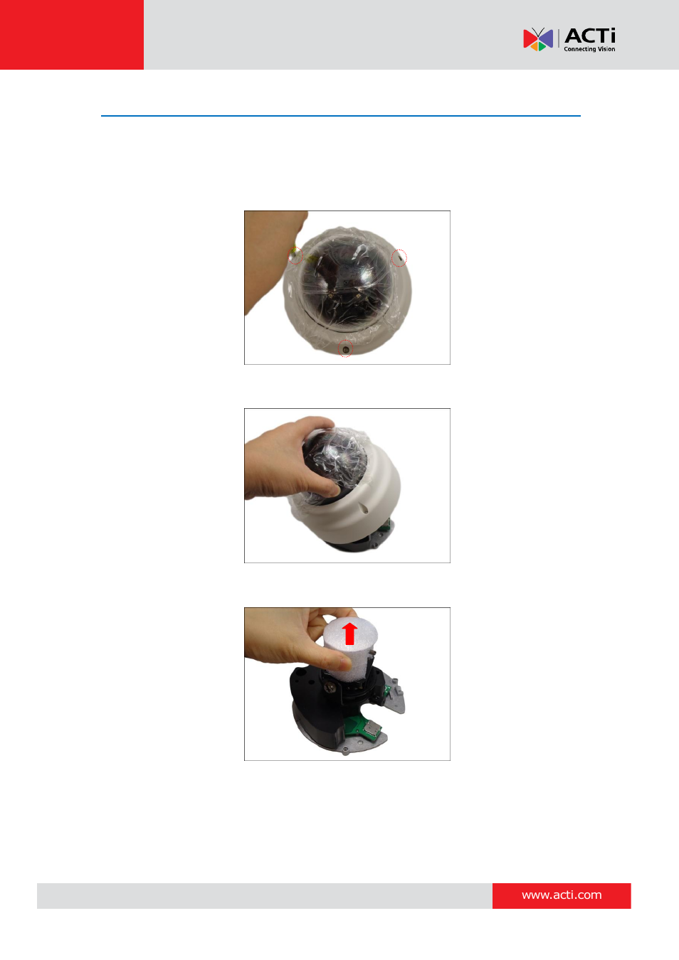 Step 2: open the dome cover | ACTi D61A User Manual | Page 19 / 37