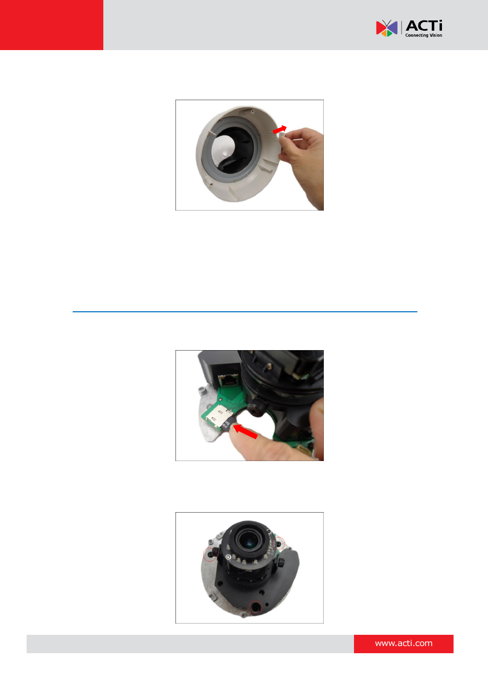 Step 3: install the camera to the surface | ACTi D61A User Manual | Page 20 / 37