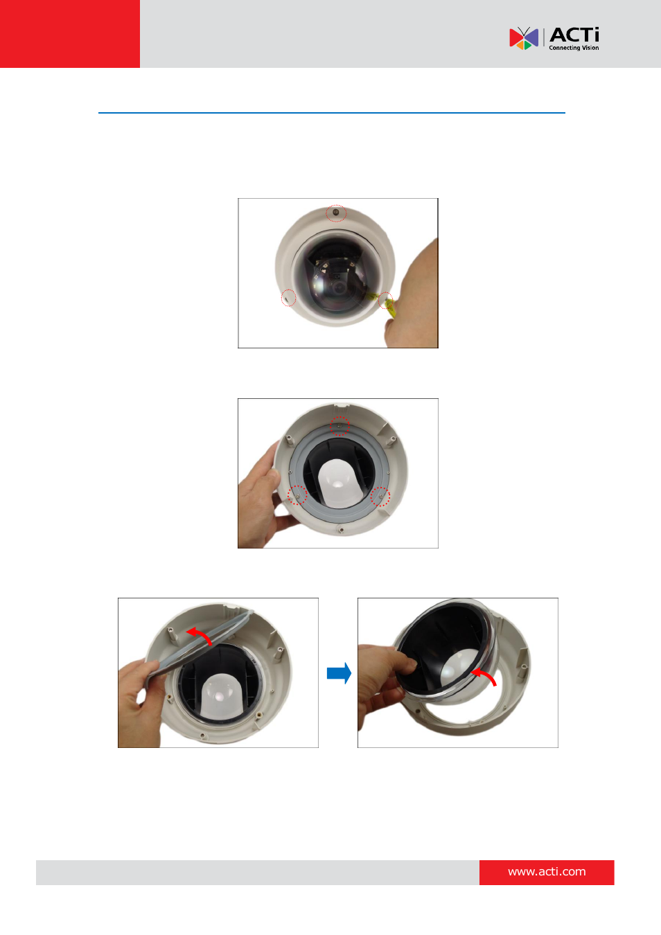 How to replace the dome cover | ACTi D61A User Manual | Page 27 / 37