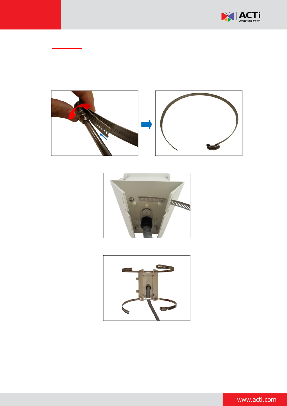 Installation guide | ACTi Outdoor PTZ / Speed Dome (I9x) on Horizontal Pole with Pendant Mount User Manual | Page 24 / 36