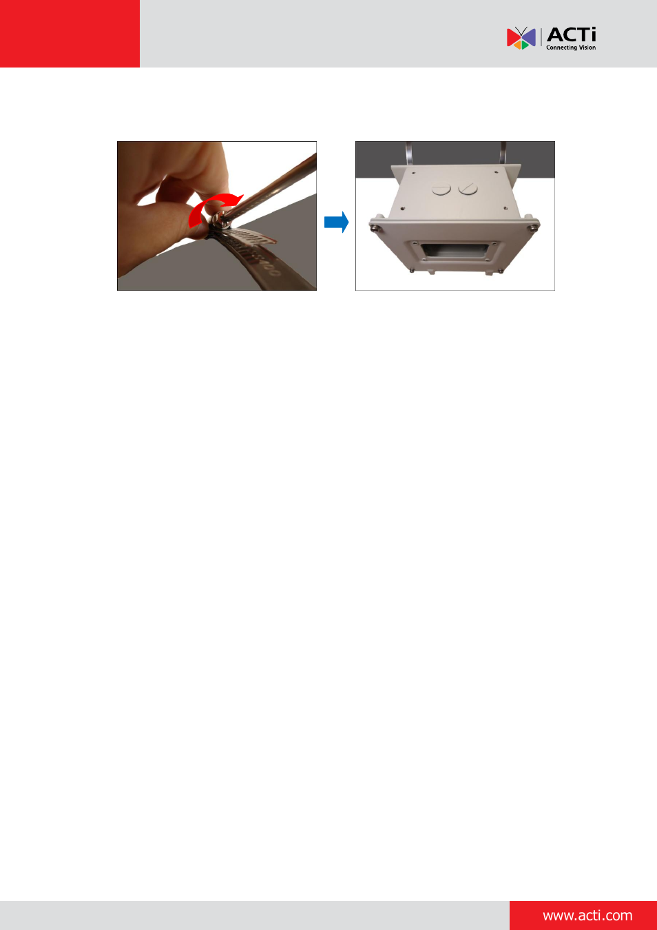 ACTi Outdoor PTZ / Speed Dome (I9x) on Horizontal Pole with Pendant Mount User Manual | Page 25 / 36