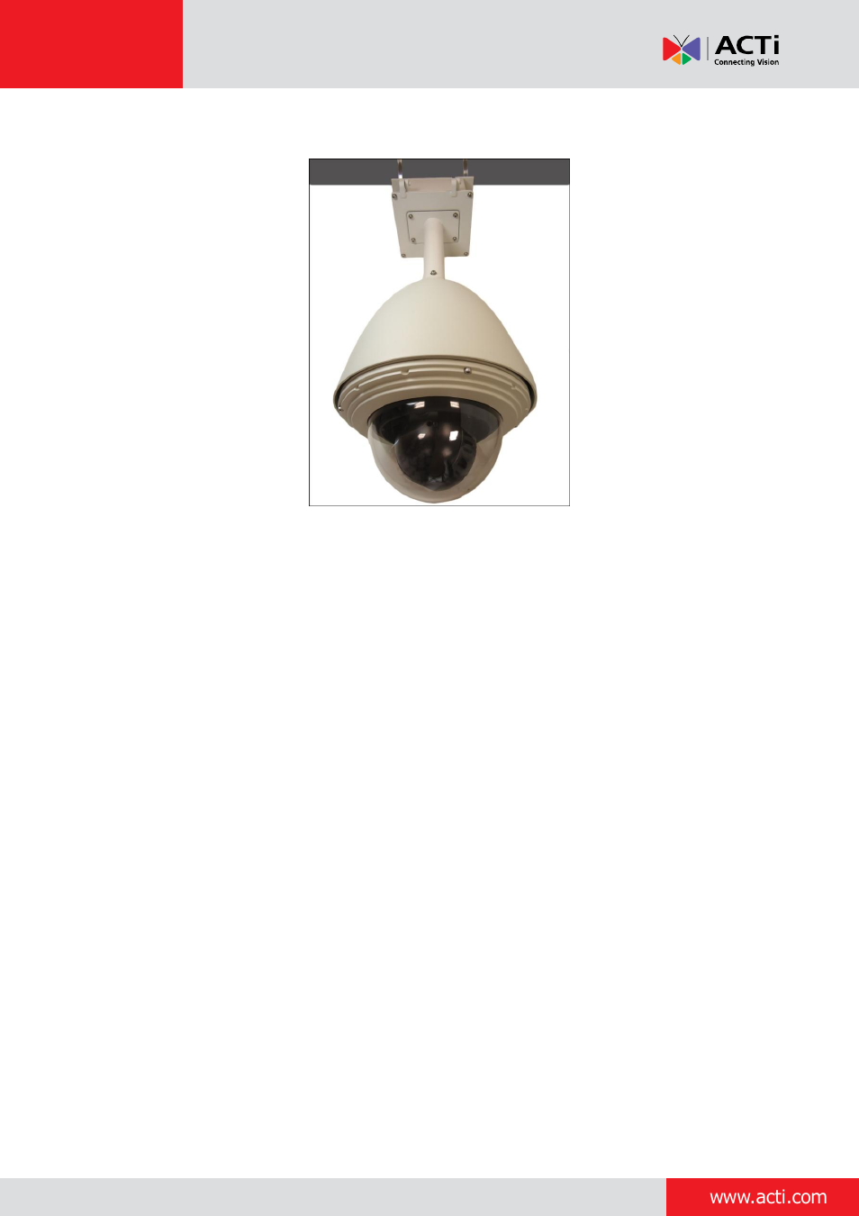 ACTi Outdoor PTZ / Speed Dome (I9x) on Horizontal Pole with Pendant Mount User Manual | Page 28 / 36