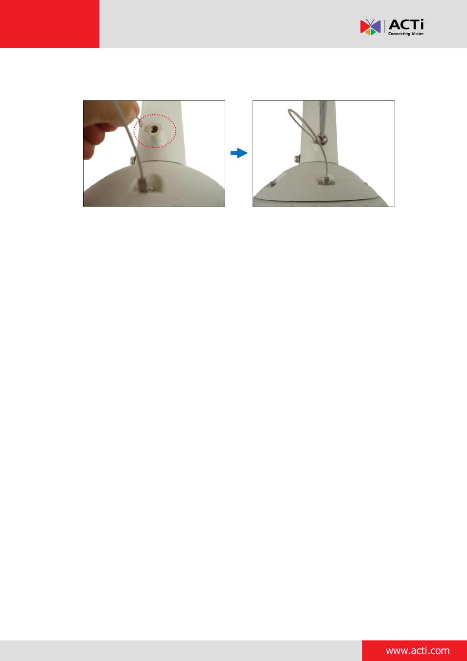 ACTi Outdoor PTZ / Speed Dome (I9x) on Horizontal Pole with Pendant Mount User Manual | Page 34 / 36