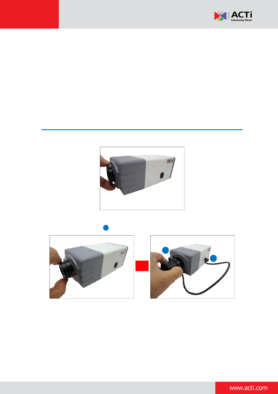Installation procedures using pmax-1100, Step 1: prepare the camera, Installation procedures using | Pmax-1100 | ACTi Indoor Box Camera on Wall with Bracket User Manual | Page 10 / 31