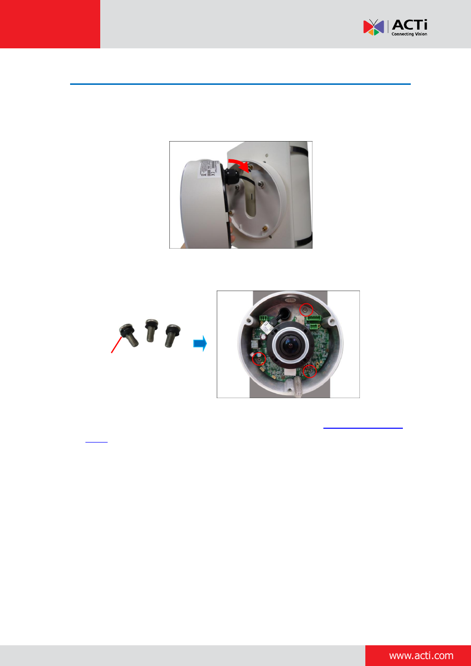 Step 6: install the camera to the tilted mount | ACTi Outdoor Hemispheric / Fisheye Dome on Vertical Pole with Tilted Mount (PMAX-0310) User Manual | Page 10 / 27