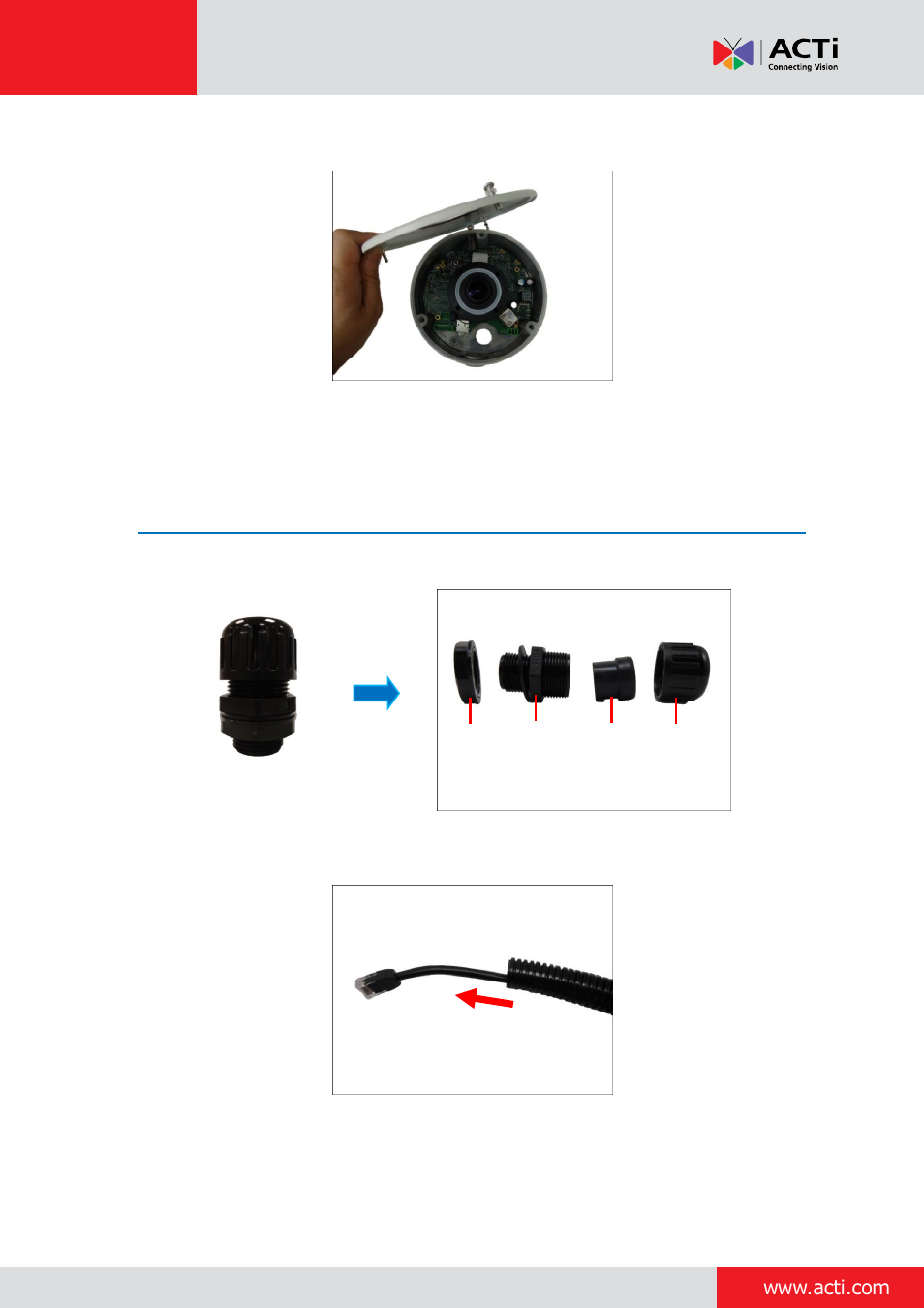 Step 4: prepare for waterproof installation, Installation guide | ACTi Outdoor Hemispheric / Fisheye Dome on Vertical Pole with Tilted Mount (PMAX-0310) User Manual | Page 15 / 27