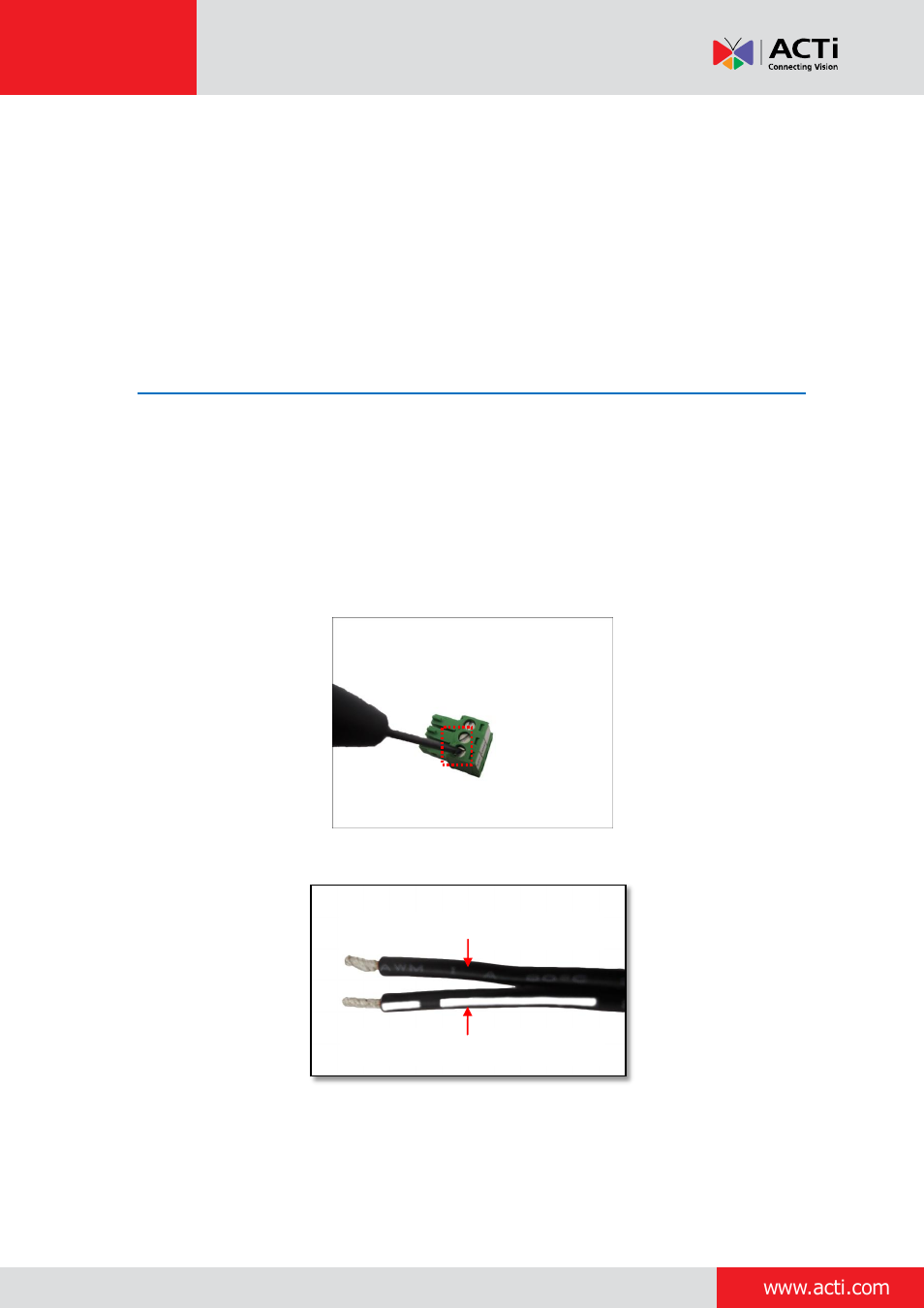 Appendices, Connecting a power adaptor (optional) | ACTi Outdoor Hemispheric / Fisheye Dome on Vertical Pole with Tilted Mount (PMAX-0310) User Manual | Page 20 / 27