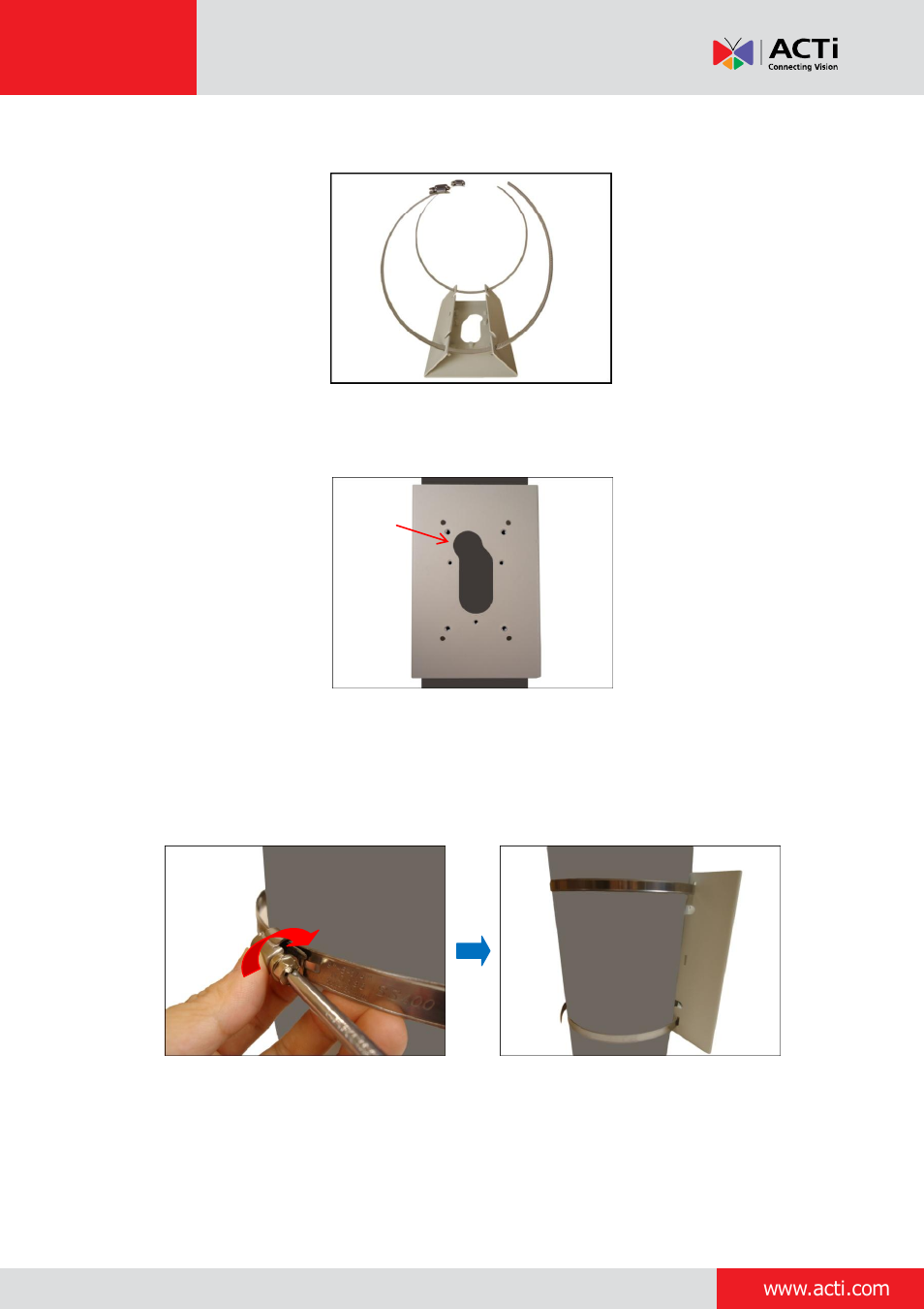 ACTi Outdoor Hemispheric / Fisheye Dome on Vertical Pole with Tilted Mount (PMAX-0310) User Manual | Page 5 / 27