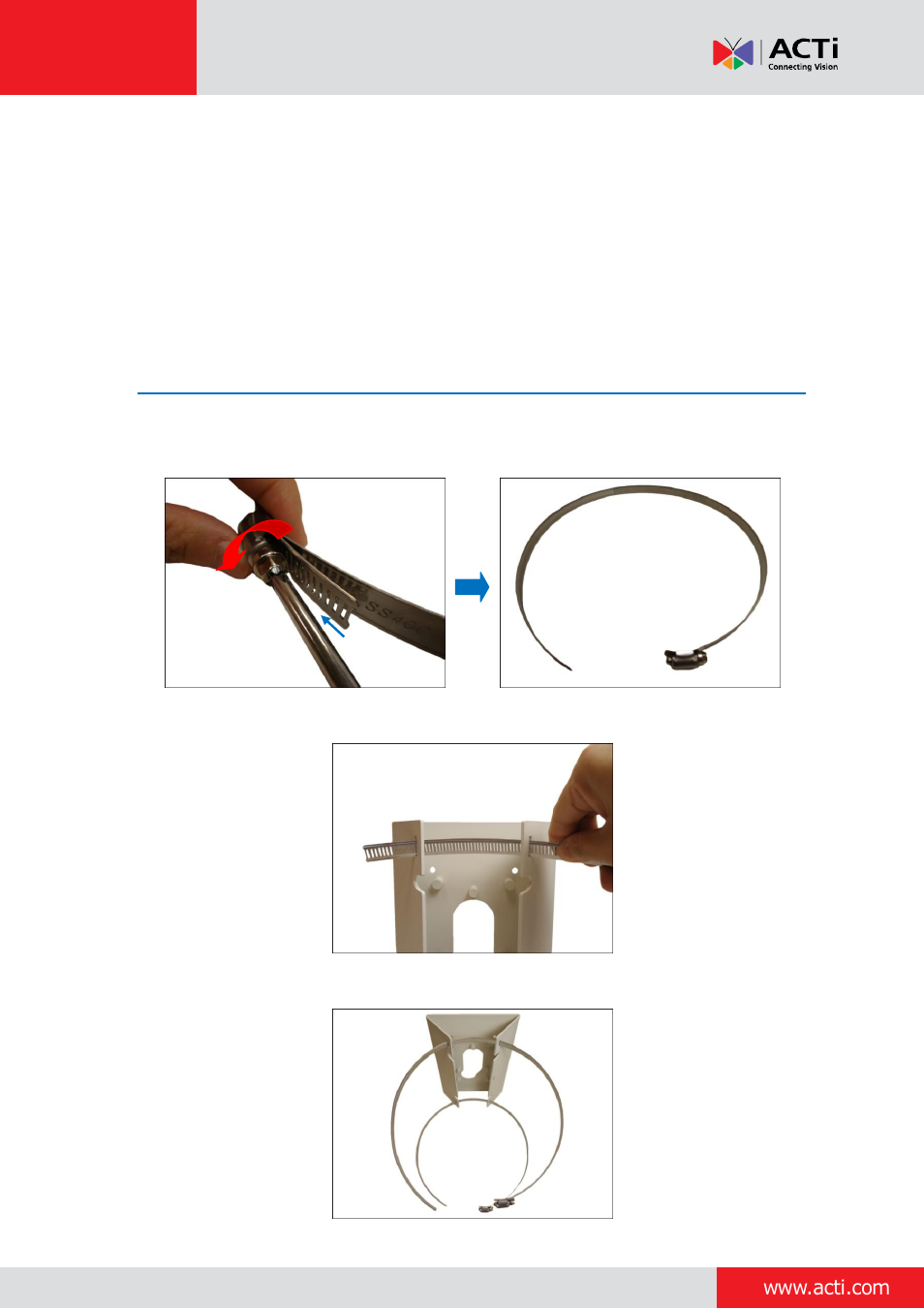 Pole mount with heavy duty installation procedures, Step 1: attach the pole mount kit, Pole mount with heavy | Duty | ACTi Outdoor Dome on Vertical Pole with Accessory Sets User Manual | Page 5 / 51