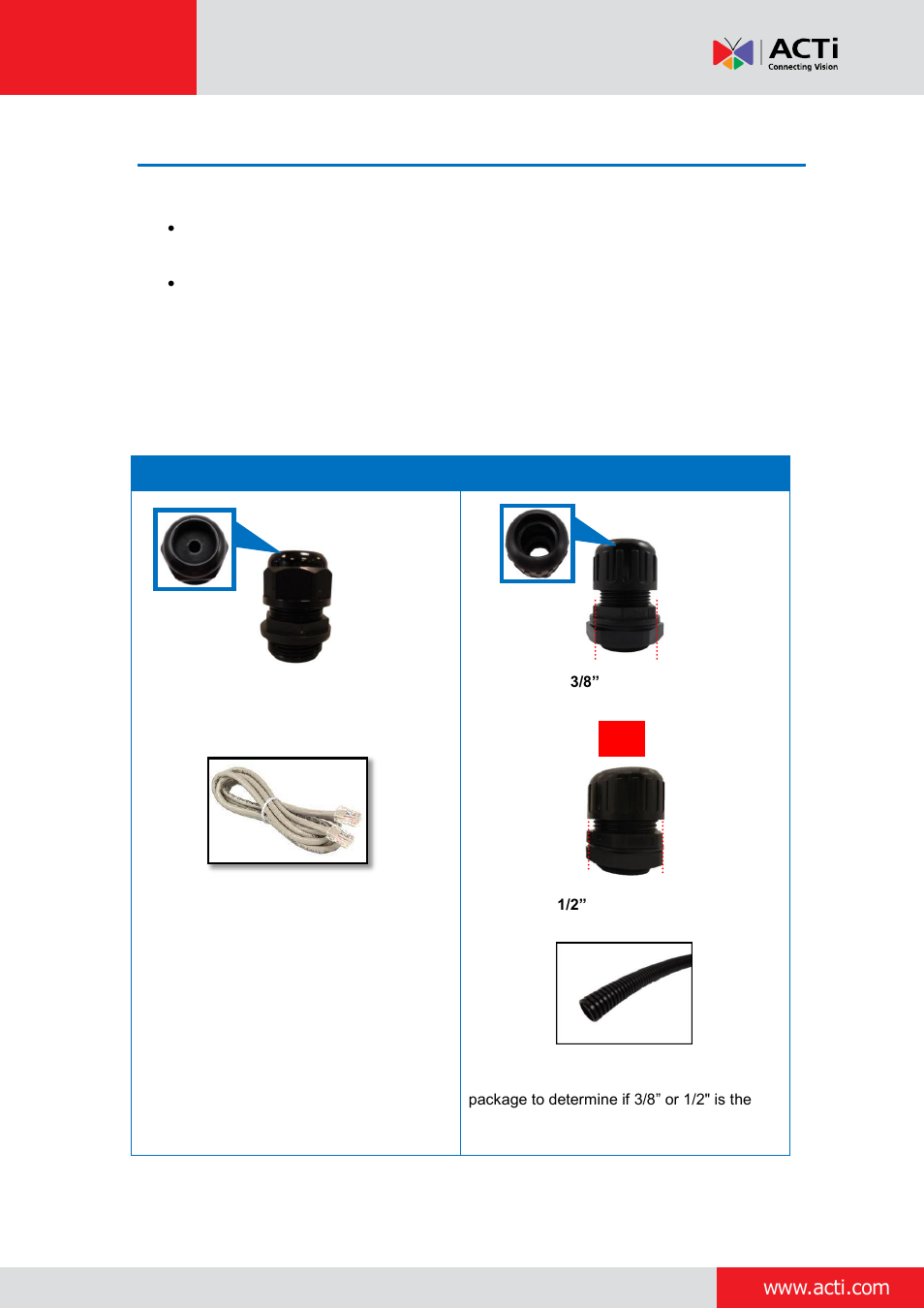 Step 2: prepare for waterproof installation | ACTi Outdoor Dome on Vertical Pole with Accessory Sets User Manual | Page 7 / 51