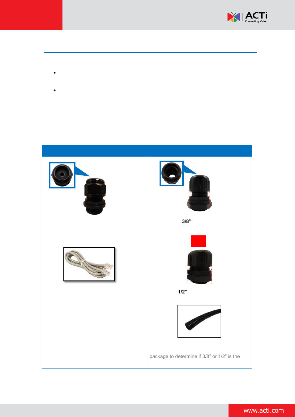 Step 3: prepare for waterproof installation | ACTi Outdoor Dome on Tilted Wall User Manual | Page 5 / 31