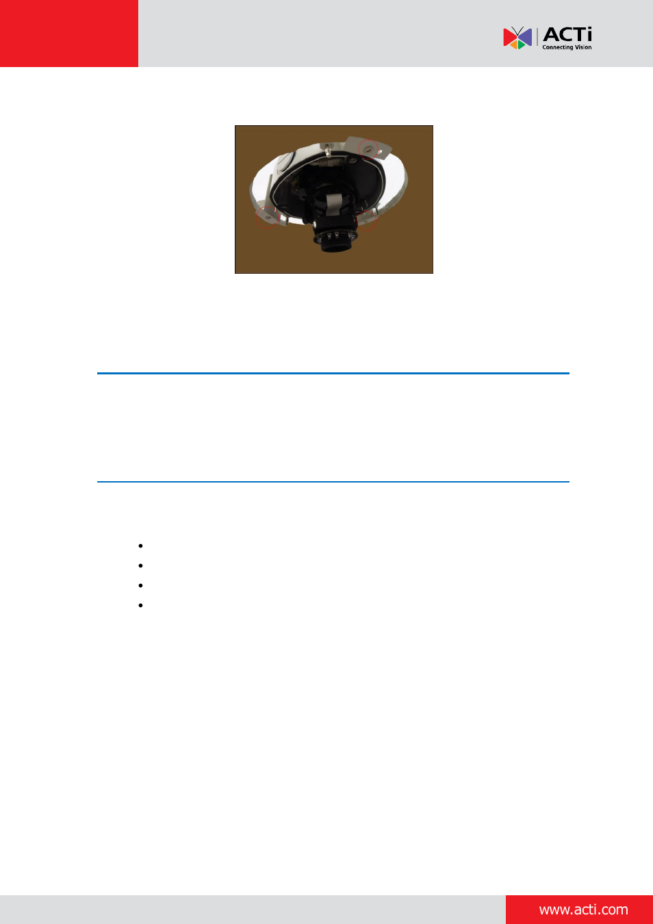 Step 8: access the camera live view, Step 9: adjust the viewing angle and focus | ACTi Outdoor Dome on Dropped Ceiling with Flush Mount User Manual | Page 16 / 34