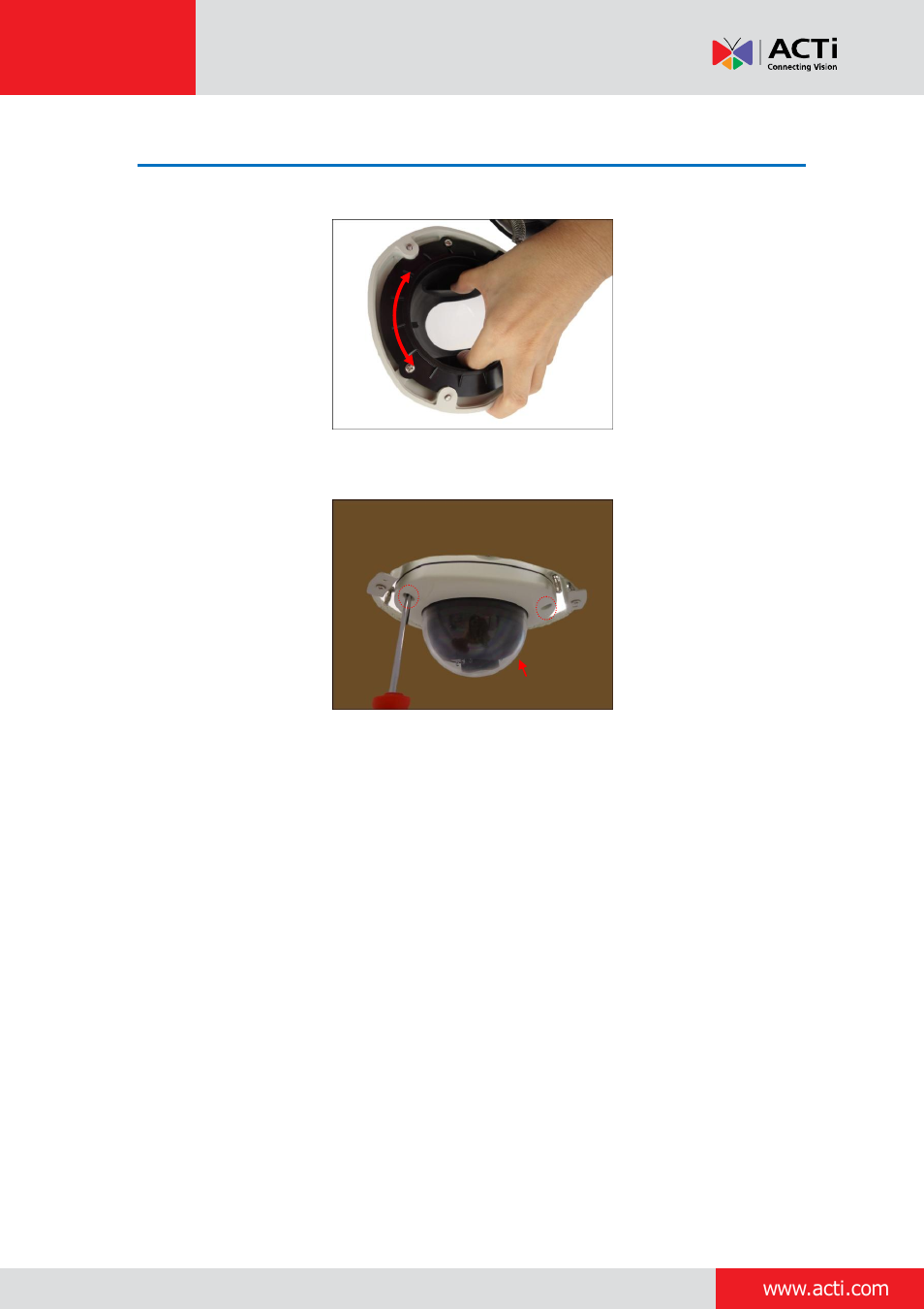 Step 10: close the dome cover | ACTi Outdoor Dome on Dropped Ceiling with Flush Mount User Manual | Page 17 / 34