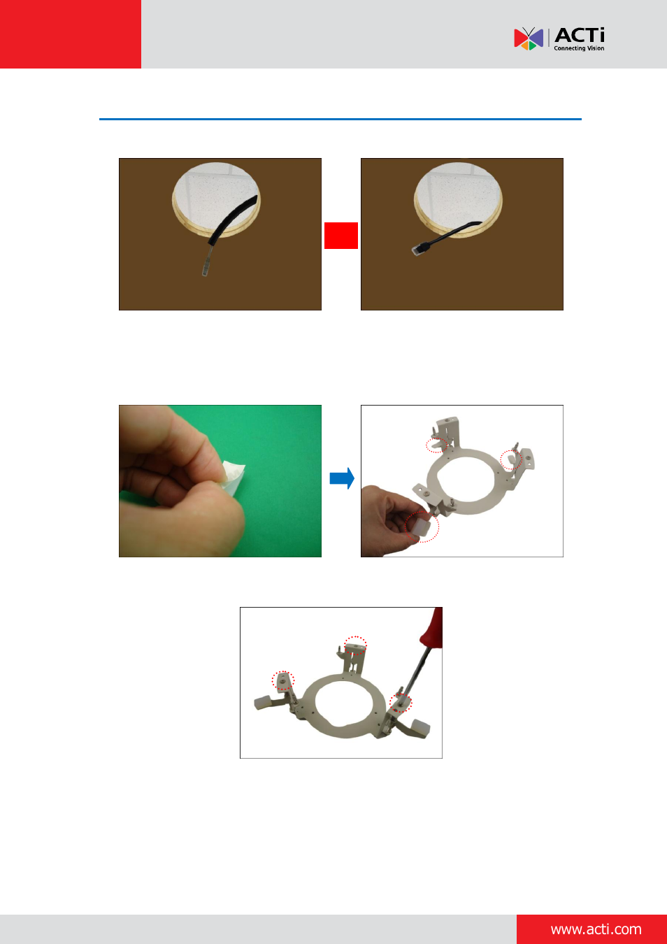 Step 3: prepare the flush mount | ACTi Outdoor Dome on Dropped Ceiling with Flush Mount User Manual | Page 8 / 34