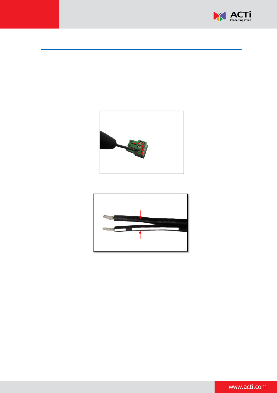 How to connect the power adapter (optional) | ACTi Indoor Dome (B6x) on Tilted Wall User Manual | Page 17 / 25