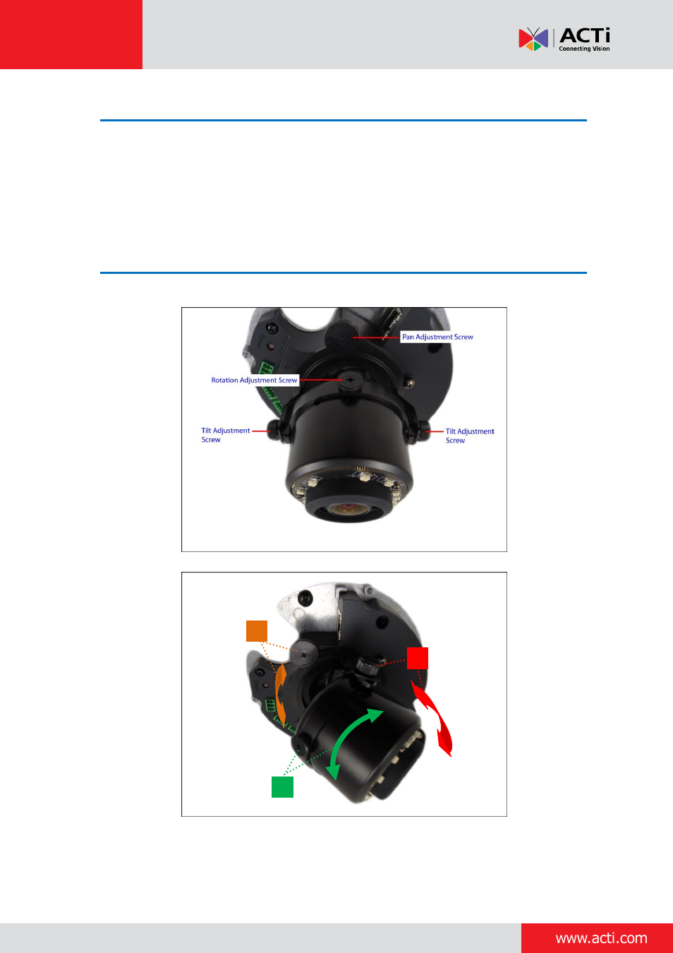 Step 5: access the camera live view, Step 6: adjust the viewing angle | ACTi Indoor Dome (B6x) on Tilted Wall User Manual | Page 7 / 25