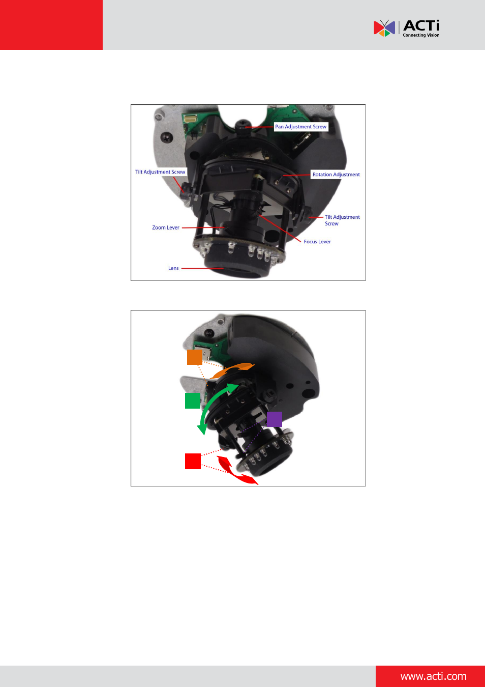 D64, d65, e61, e62, e63, e64, e65 camera models, Installation guide | ACTi Indoor Dome on Tilted Wall User Manual | Page 19 / 22