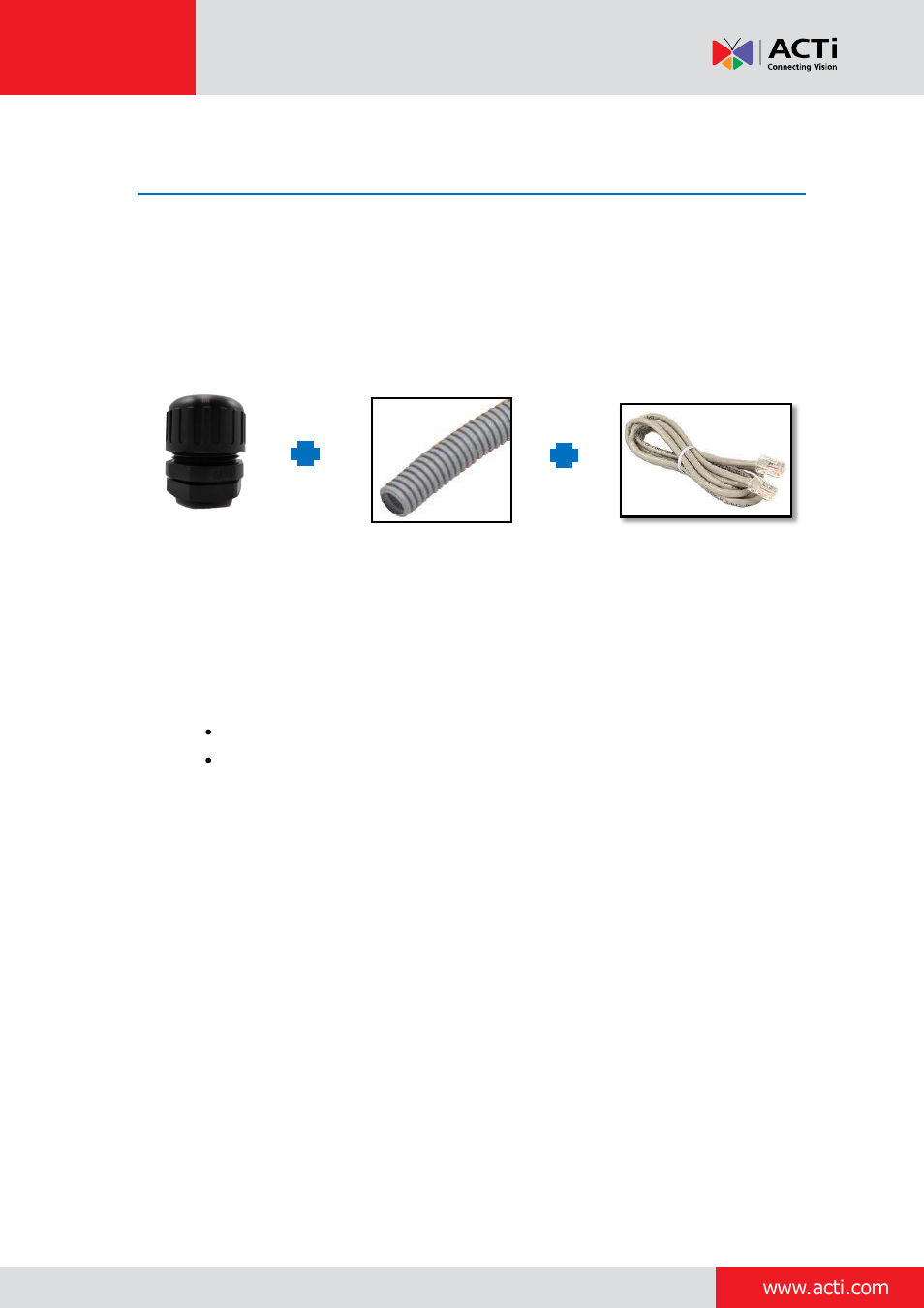 ACTi Bullet Camera on Straight Wall with Bundled Bracket User Manual | Page 27 / 56