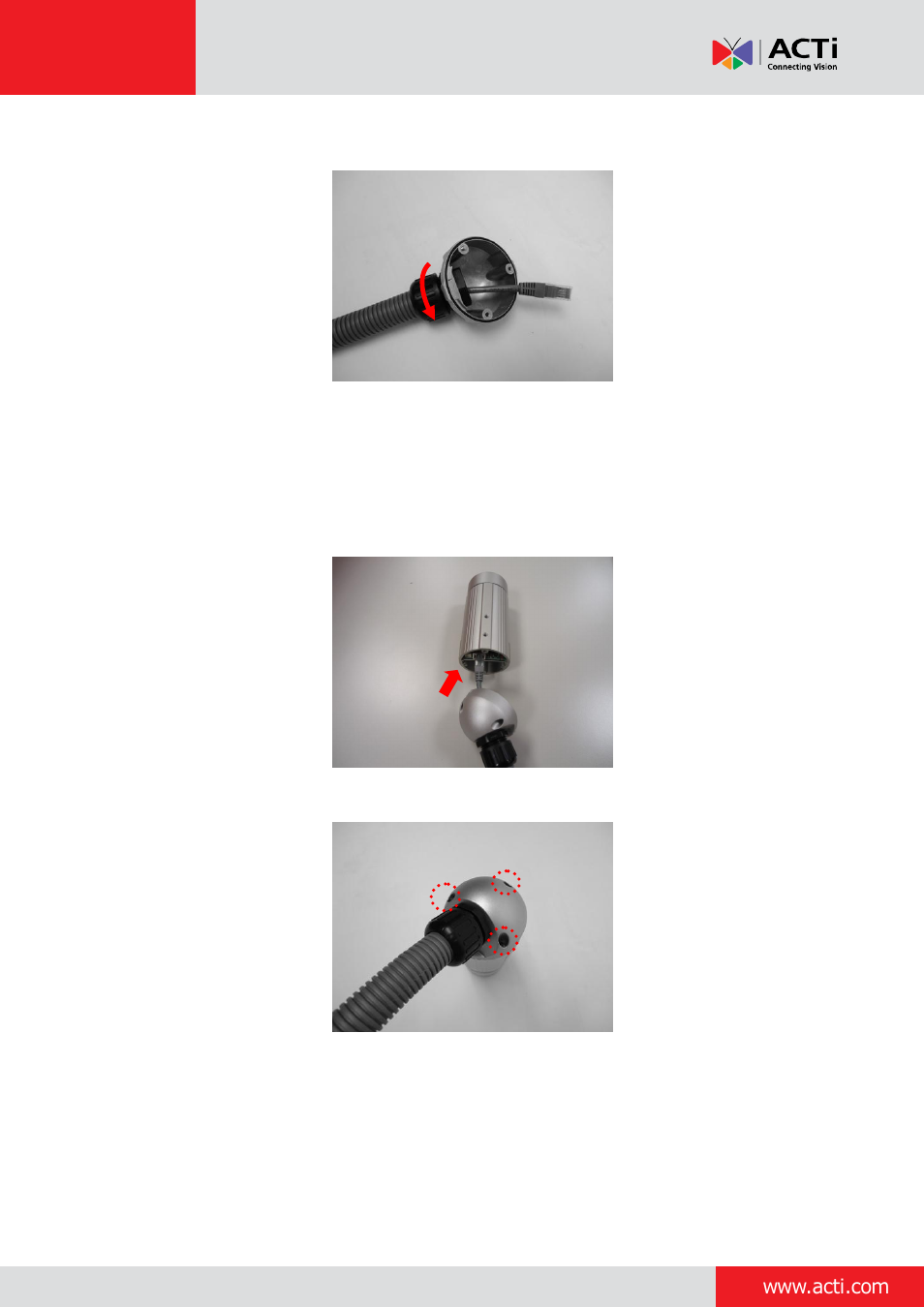 Step 4: connect the ethernet cable | ACTi Bullet Camera on Straight Wall with Bundled Bracket User Manual | Page 31 / 56