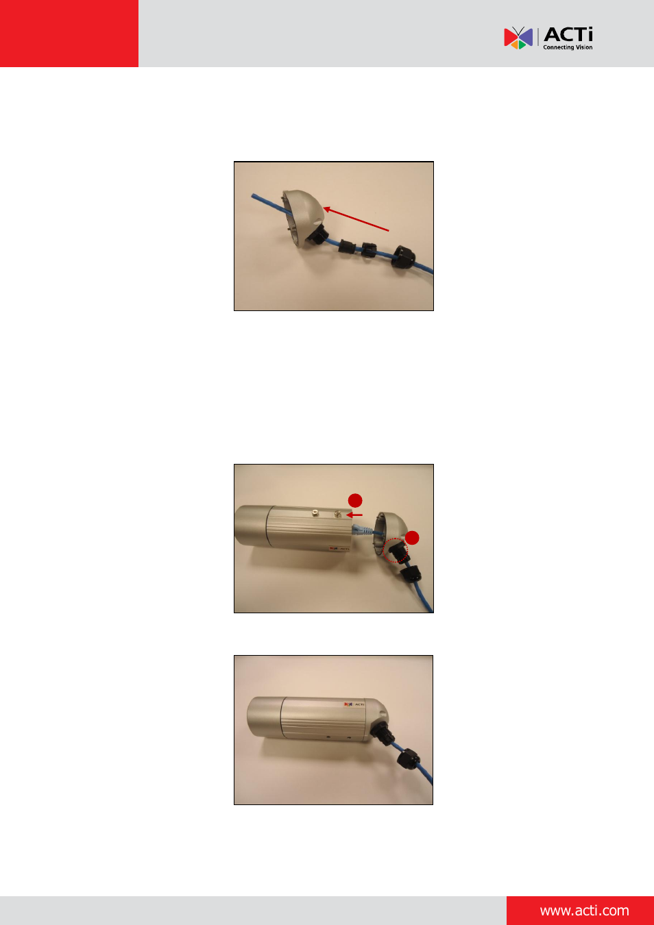 Step 2: install the new ethernet cable, Installation guide, 37 step 2: install the new ethernet cable | ACTi Bullet Camera on Straight Wall with Bundled Bracket User Manual | Page 37 / 56