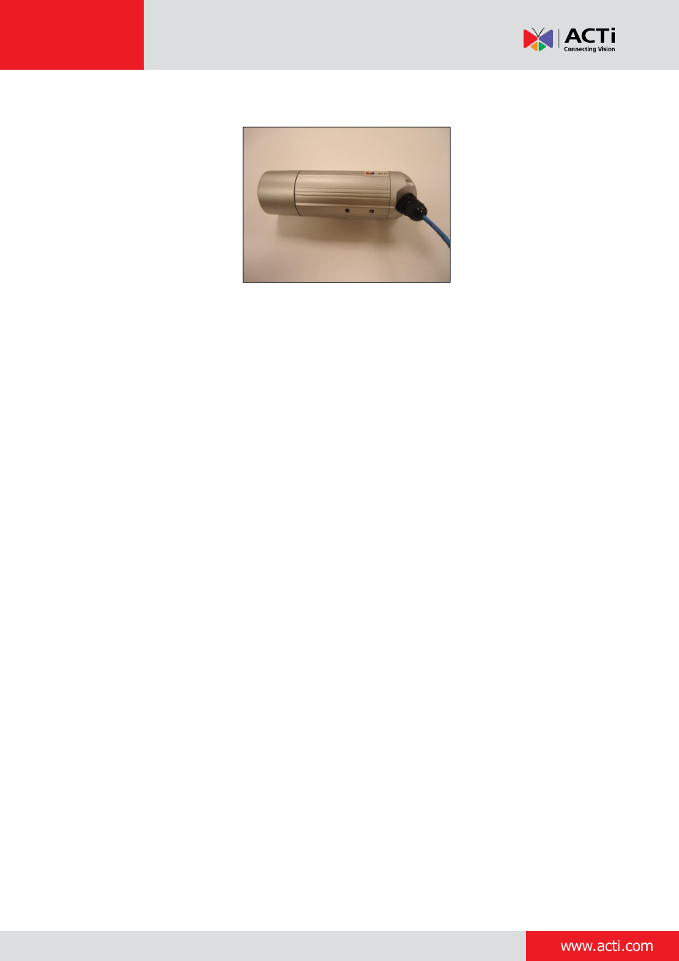 ACTi Bullet Camera on Straight Wall with Bundled Bracket User Manual | Page 38 / 56