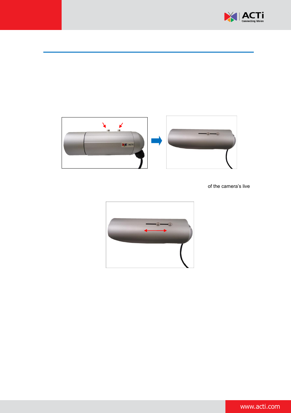 How to attach the sunshield | ACTi Bullet Camera on Straight Wall with Bundled Bracket User Manual | Page 53 / 56