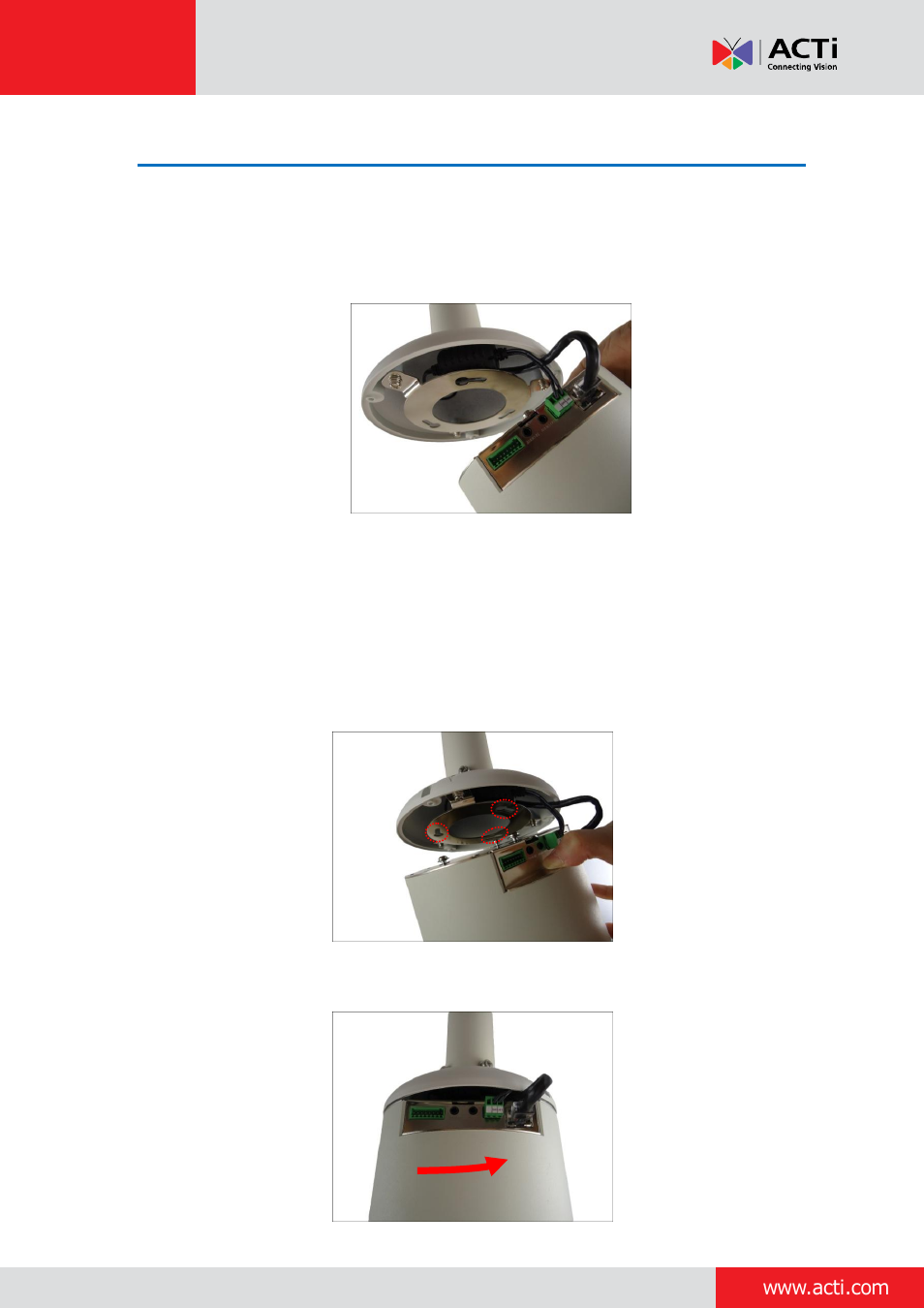 Step 4: install the camera | ACTi Indoor PTZ on Vertical Pole with Accessory Sets of PMAX-0305 User Manual | Page 8 / 12
