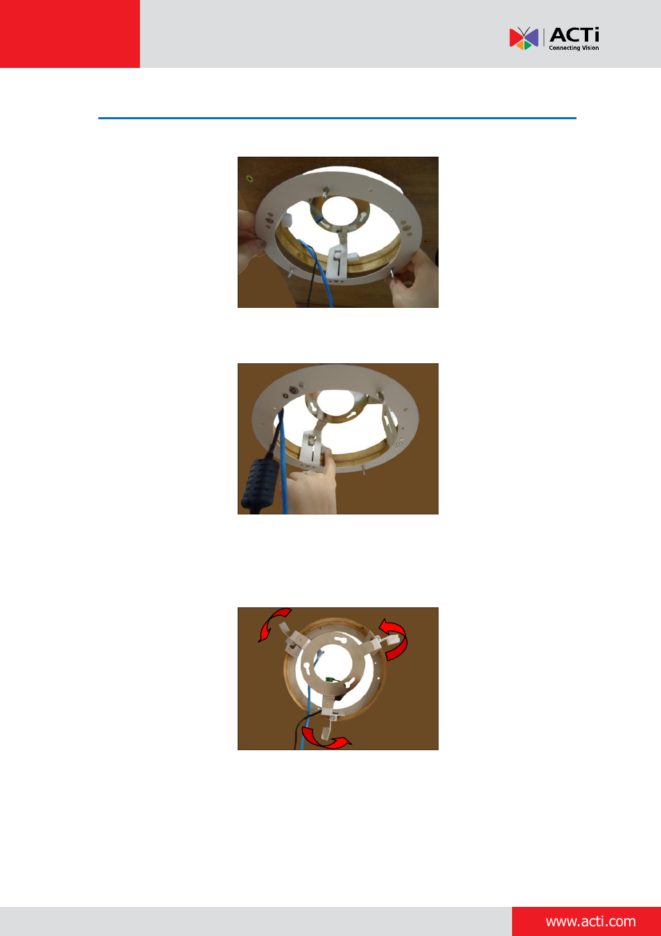 Step 4: install the mount | ACTi Indoor PTZ on Dropped Ceiling with Flush Mount User Manual | Page 5 / 10