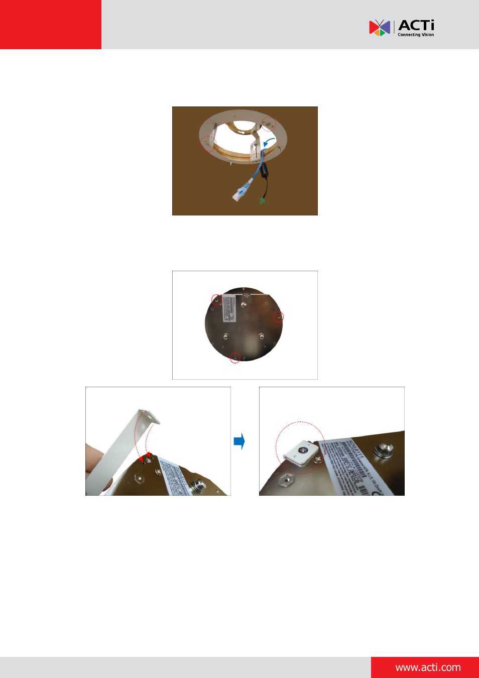 ACTi Indoor PTZ on Dropped Ceiling with Flush Mount User Manual | Page 6 / 10