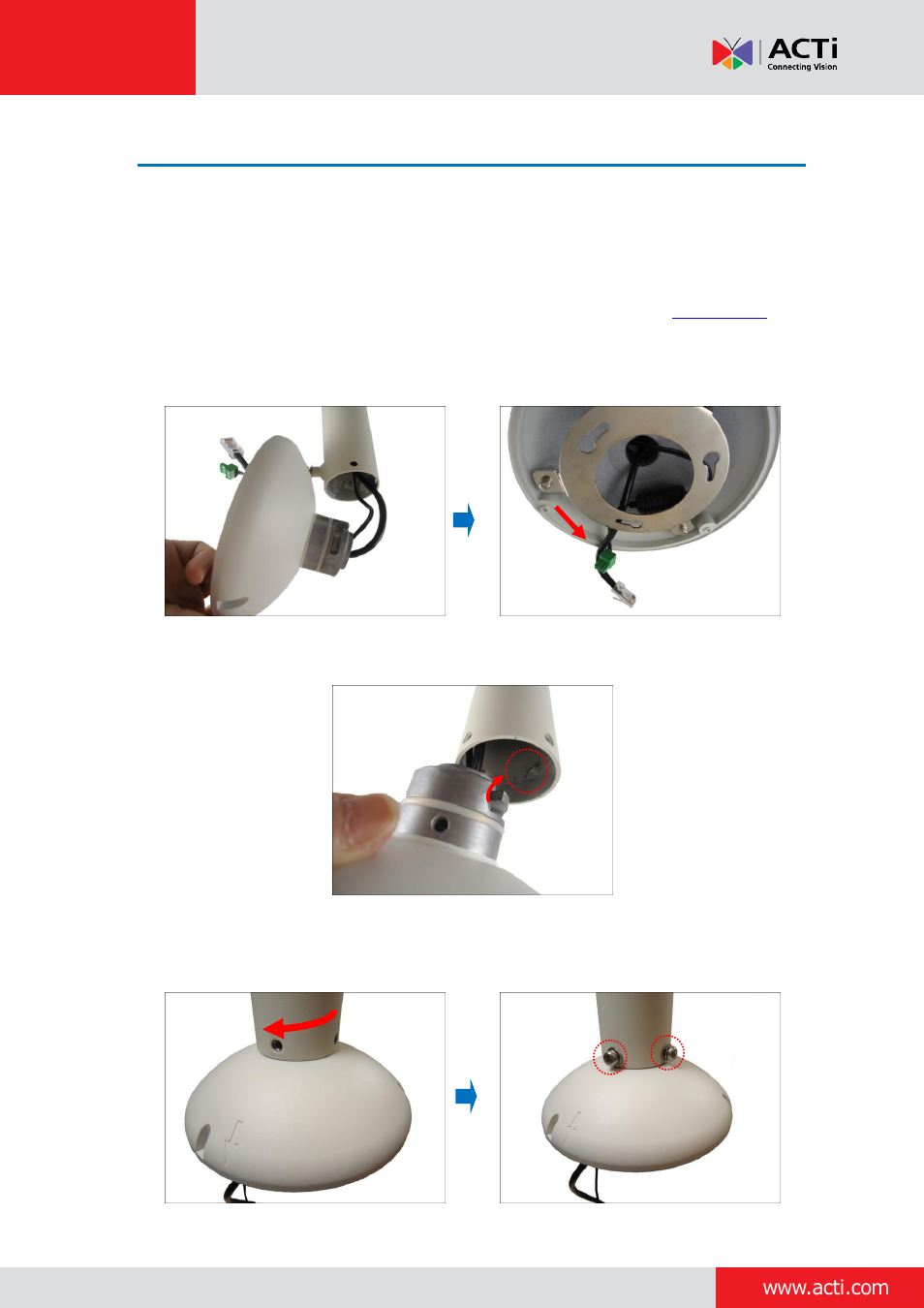 Step 3: install the mount kit (pmax-0110) | ACTi Indoor PTZ on Corner Wall with Accessory Sets of PMAX-0305 User Manual | Page 7 / 12