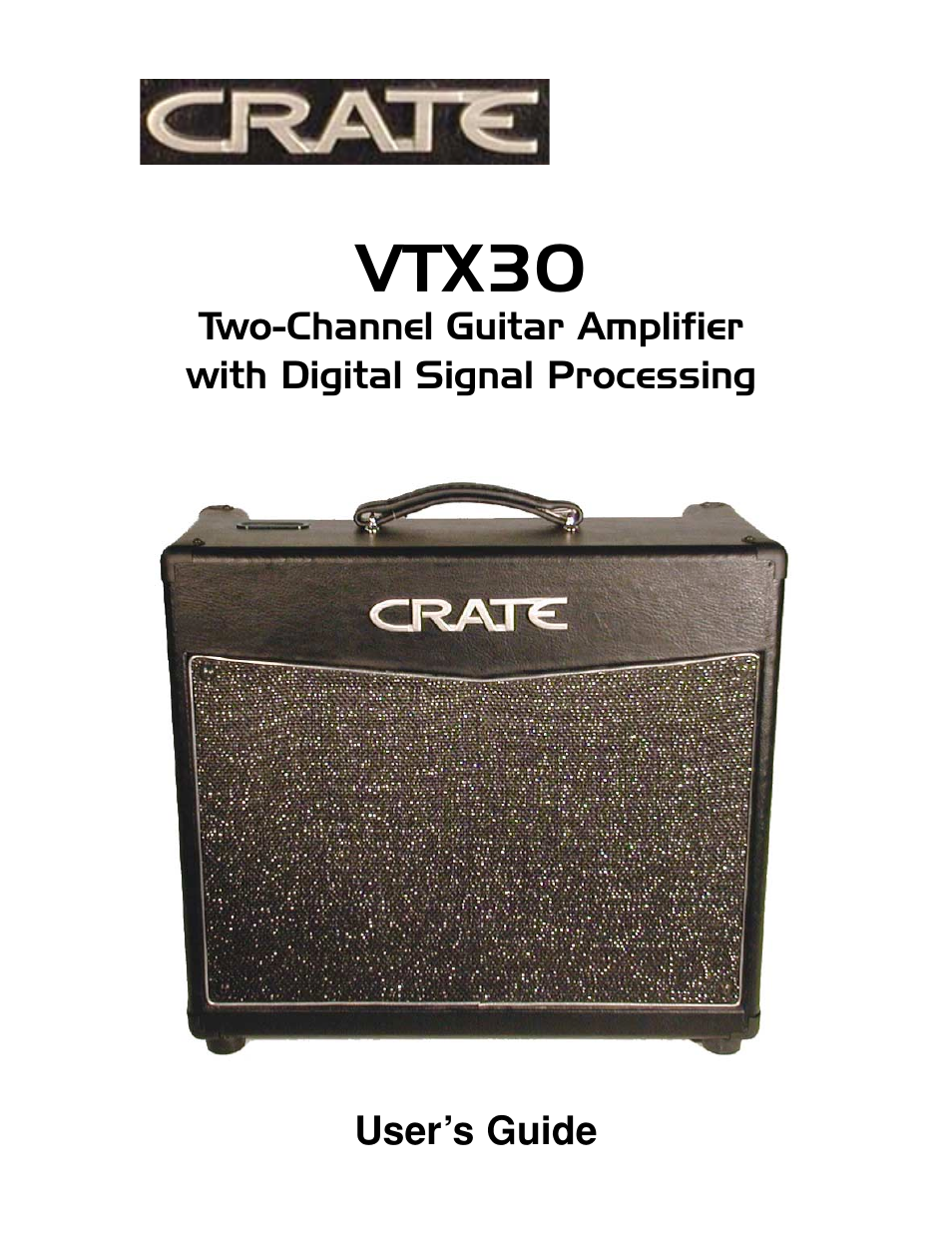 Crate Amplifiers VTX30 User Manual | 8 pages