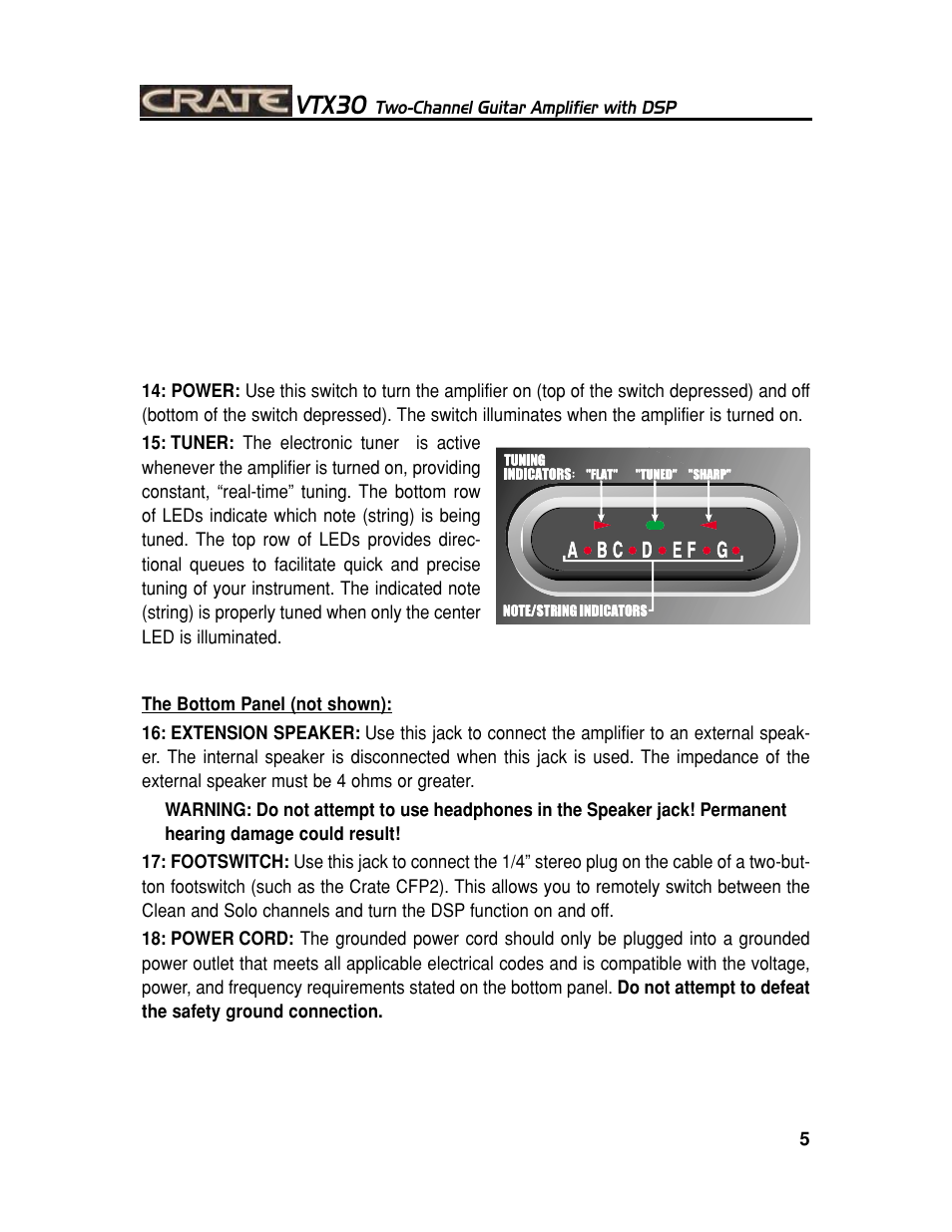Vtx30 | Crate Amplifiers VTX30 User Manual | Page 5 / 8
