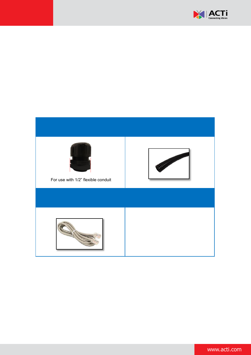 Waterproof solution with conduit, Waterproof solution with, Conduit | Installation guide, 10 waterproof solution with conduit | ACTi Outdoor Mini PTZ Dome on Dropped Ceiling User Manual | Page 10 / 28