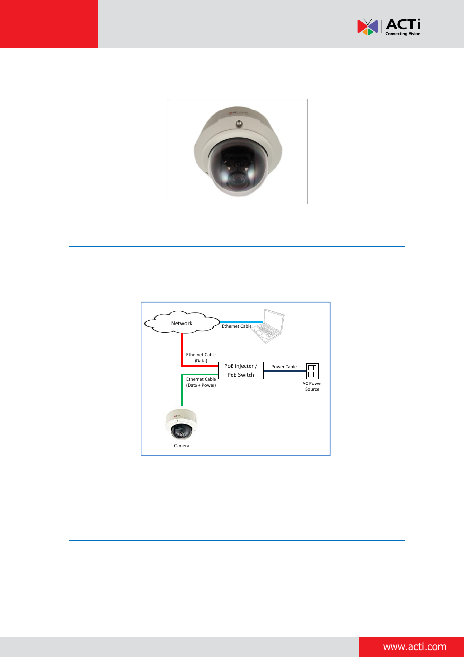 Step 6: connect to the network, Step 7: access the camera live view, Installation guide | ACTi Outdoor Mini PTZ Dome on Dropped Ceiling User Manual | Page 16 / 28