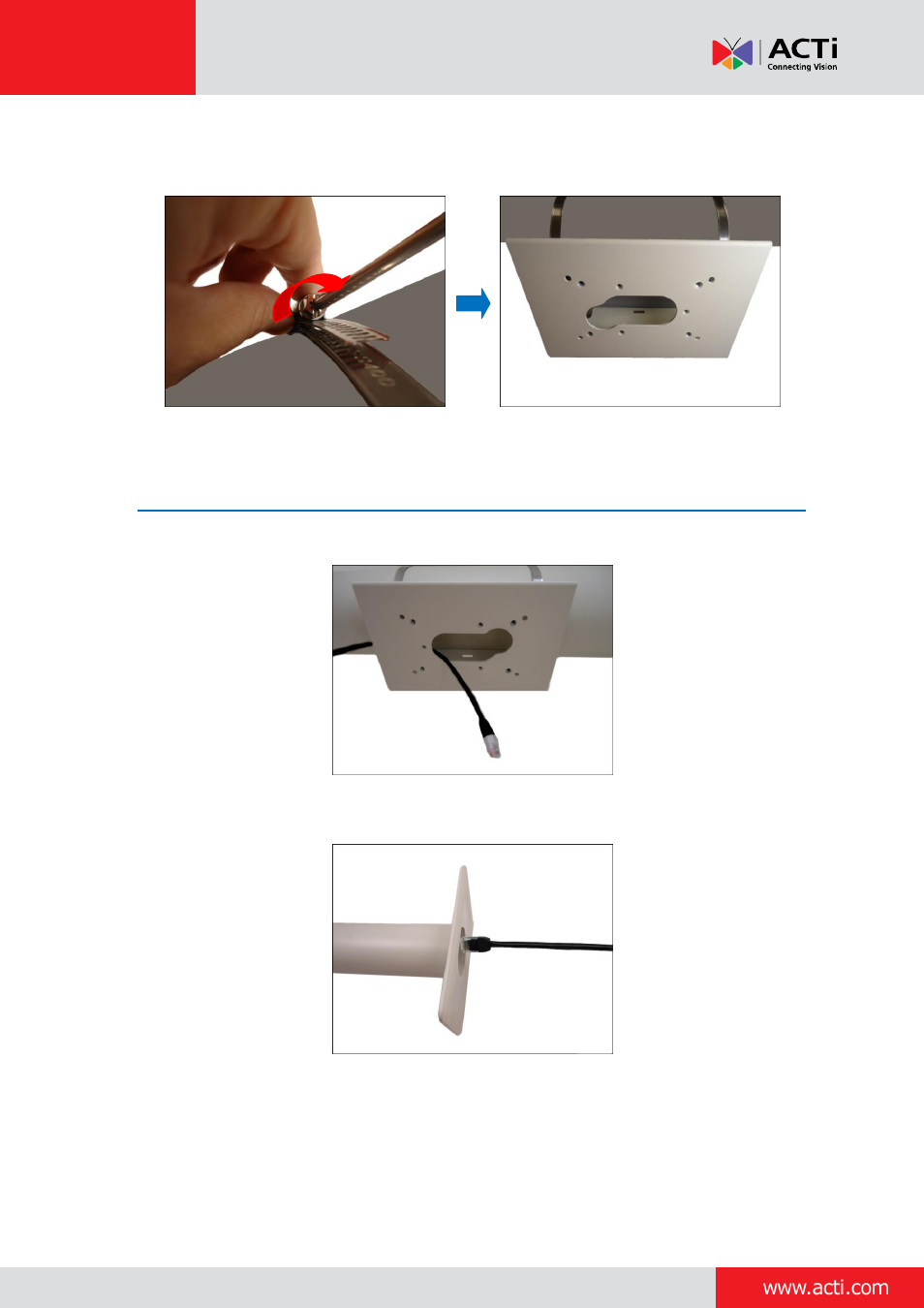 Step 3: install the straight tube | ACTi Indoor Dome (D5xE5x) on Horizontal Pole with Pendant Mount User Manual | Page 6 / 25