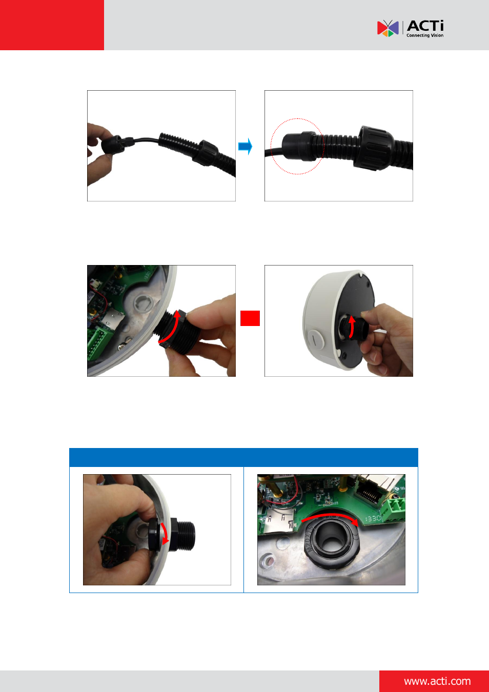 Installation guide | ACTi Outdoor Hemispheric / Fisheye Dome on Straight Wall with Tilted Mount User Manual | Page 10 / 23
