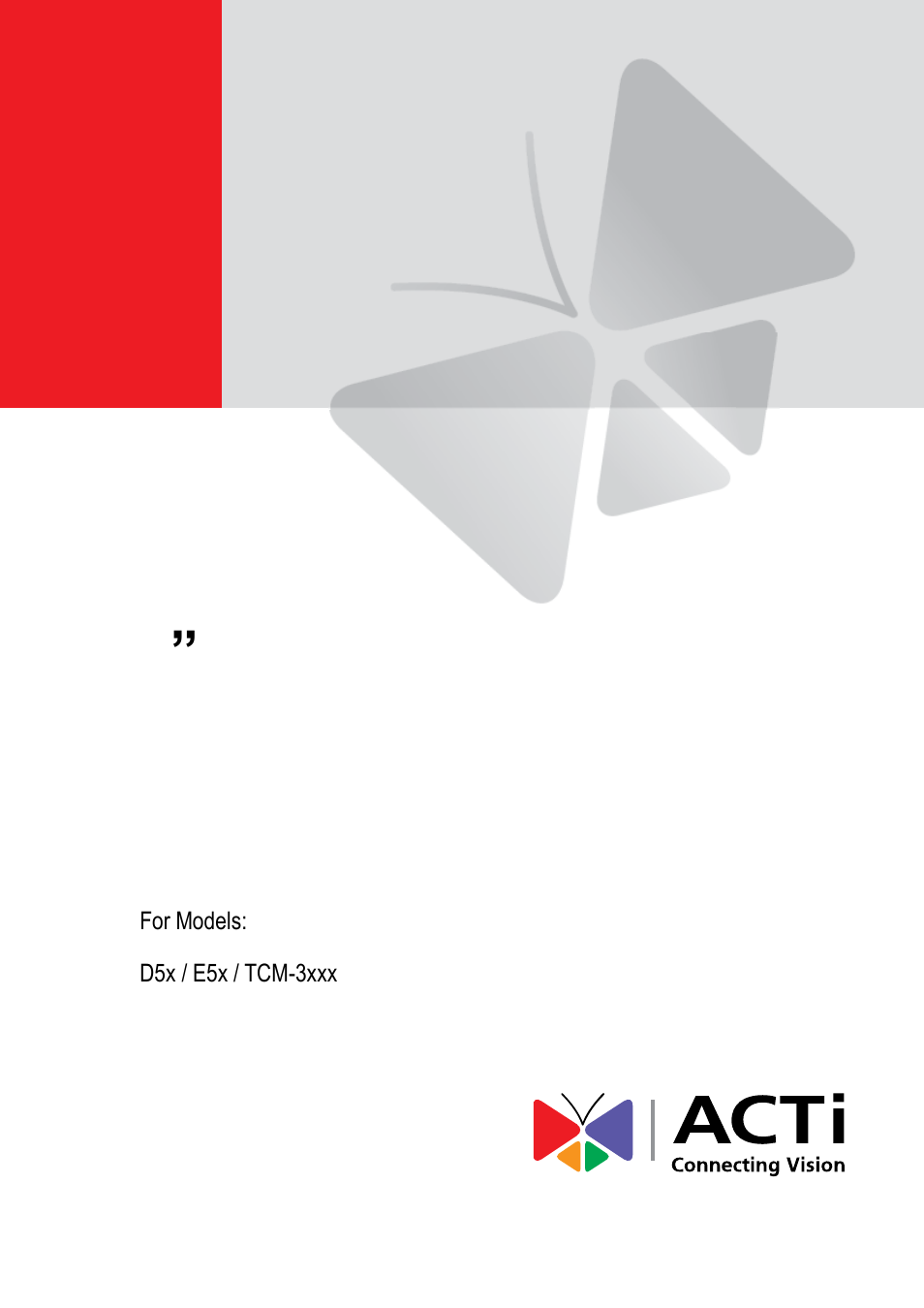 ACTi Indoor Dome (D5xE5x) on Tilted Wall with Gang Box Converter User Manual | 23 pages
